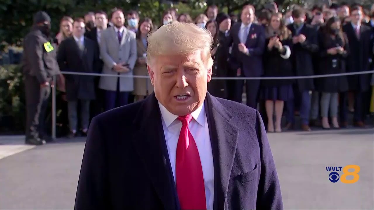 President Trump speaking after leaving the White House to travel to Alamo, Texas