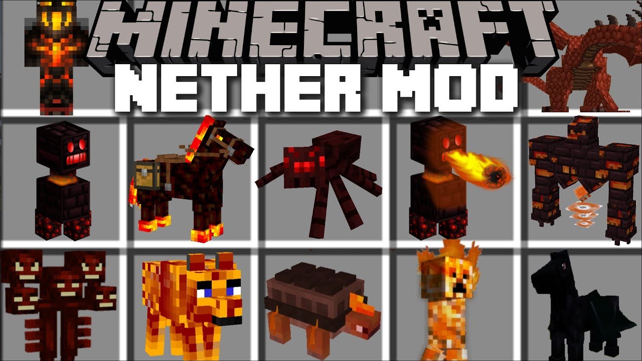 Minecraft NETHER MOD / TRAVEL TO THE NETHER AND FIGHT MOBS!! Minecraft